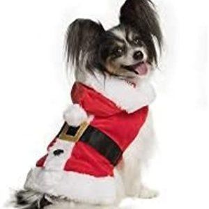 Merry & Bright Santa Dog Costume, Size XS, 100% Polyester. Fits cats als…